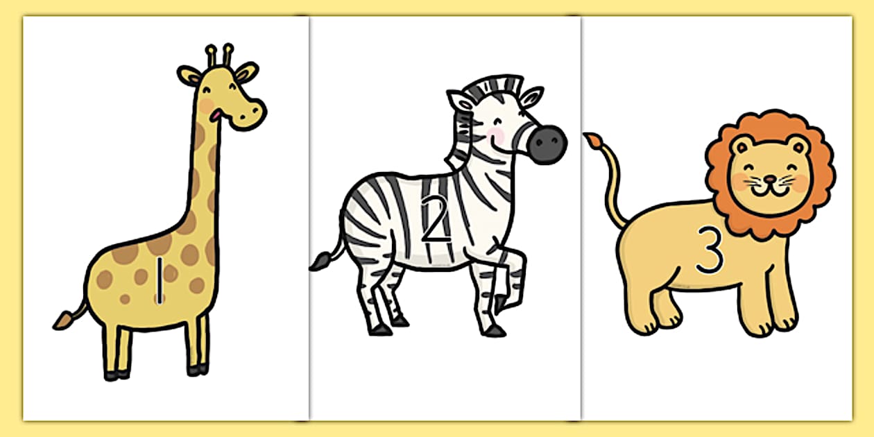 Editable 0-30 On Safari Animals (Lehrer gemacht) - Twinkl