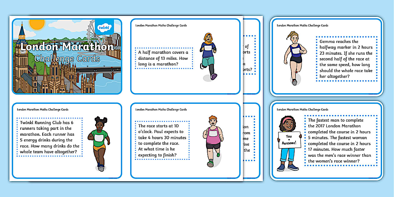 London Marathon Maths Challenge Cards | KS1 | Twinkl