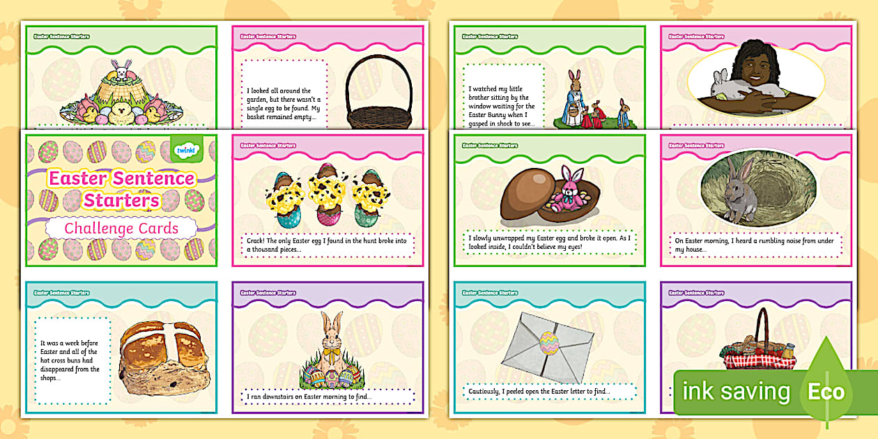 Easter Sentence Starters Prompt Cards - Twinkl