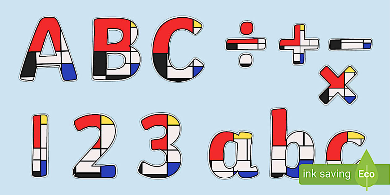Mondrian Display Lettering - Twinkl