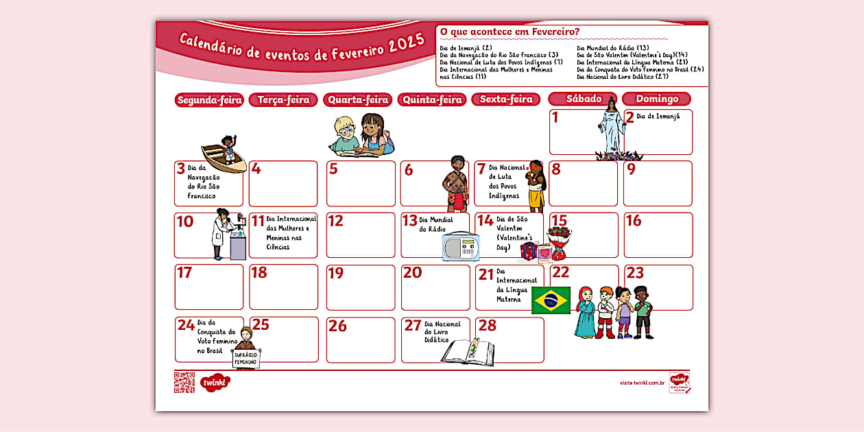 Calendário carnaval fevereiro 2025 2