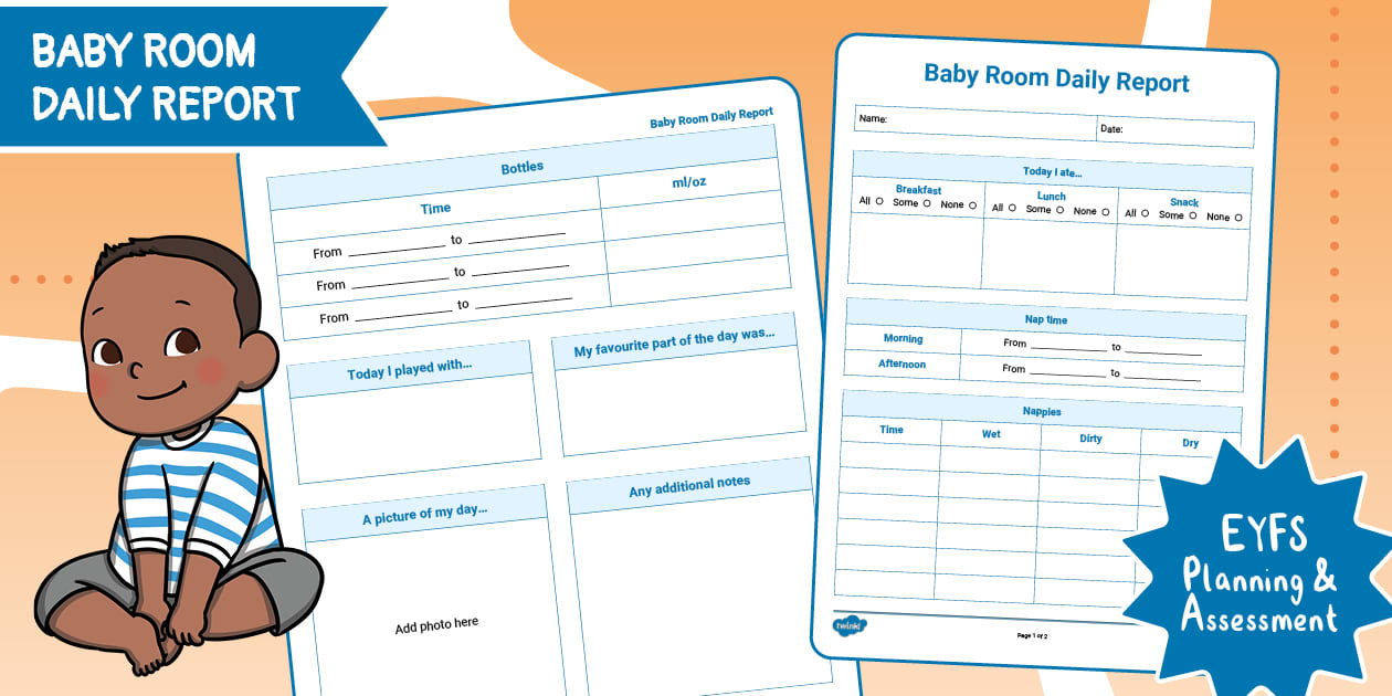Northern Ireland EYFS Baby Room Daily Report
