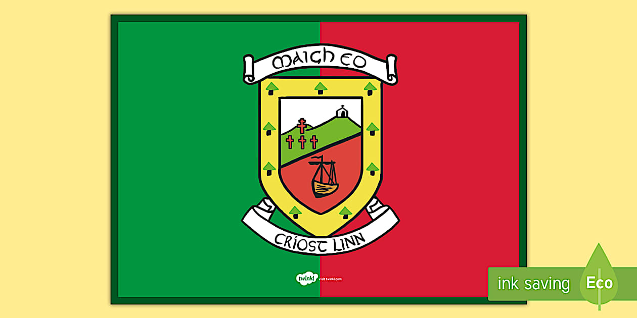 GAA Mayo County Crest Flag Display Poster (teacher made)