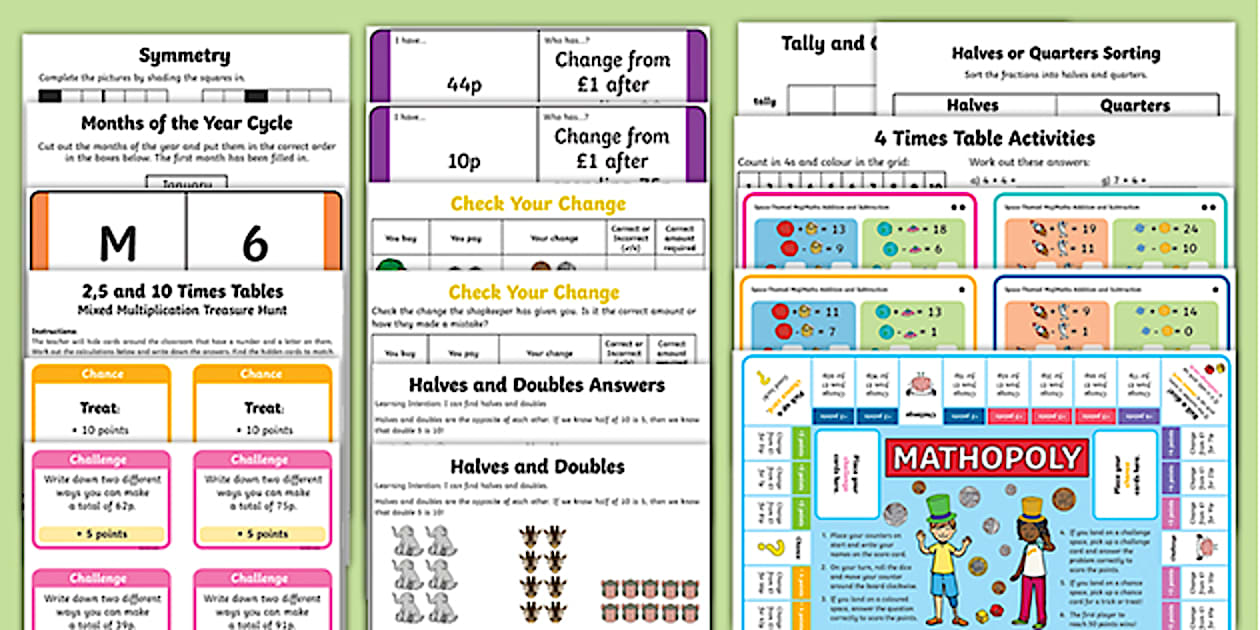First Level P3 Numeracy Home Learning Pack 2 Teacher Made