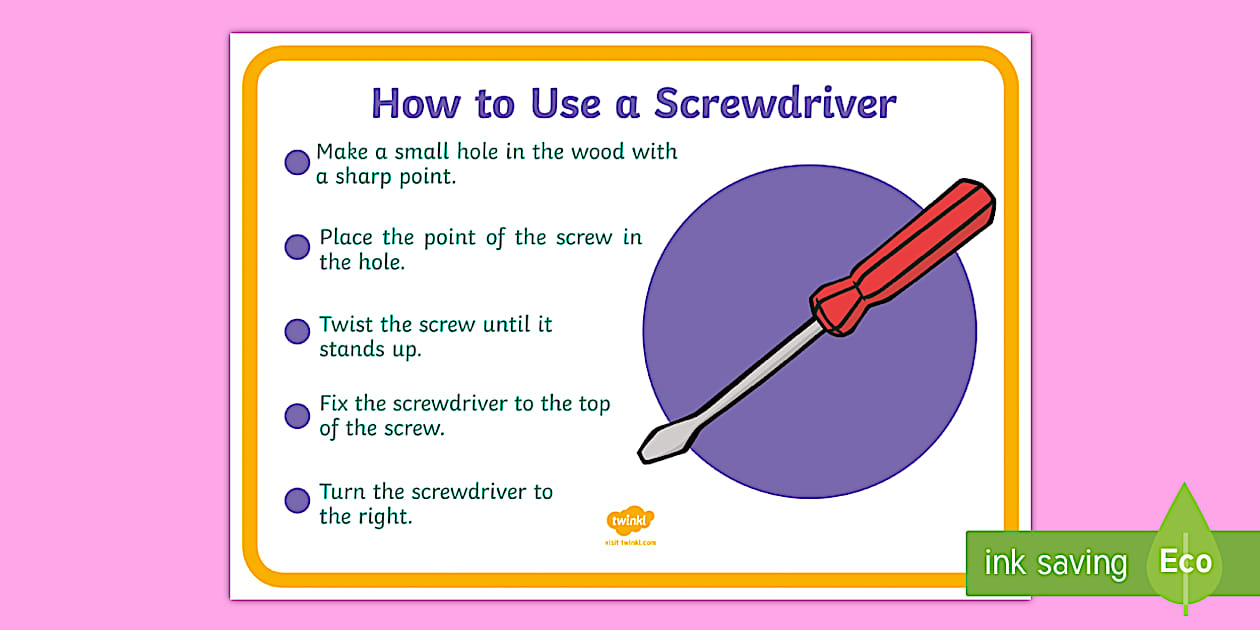 Editable How to Use a Screwdriver A4 Display Poster - Twinkl