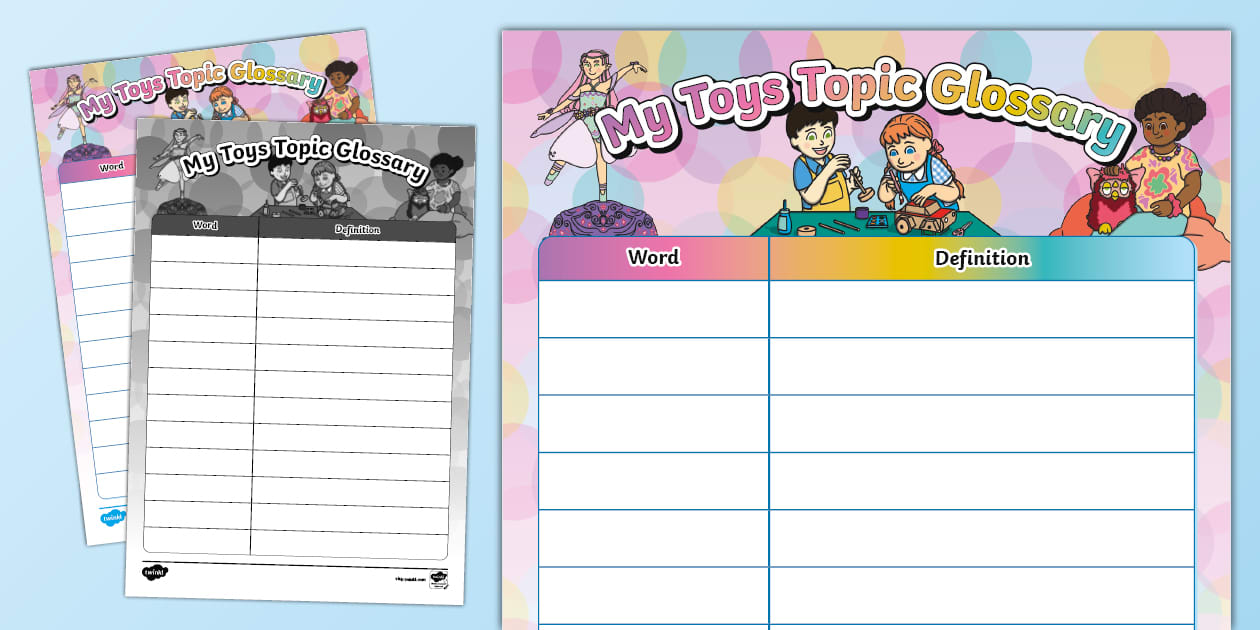 Toys Topic Glossary Writing Template (teacher made) Twinkl