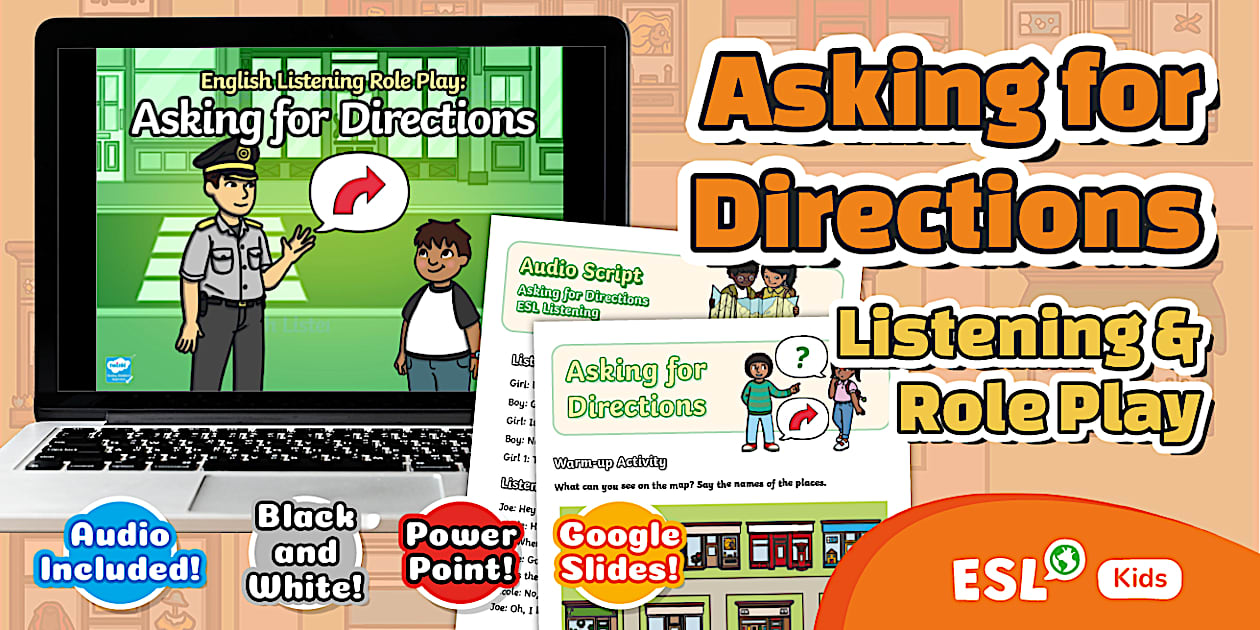 ESL Listening & Role Play: Asking for Directions [Kids, A1]