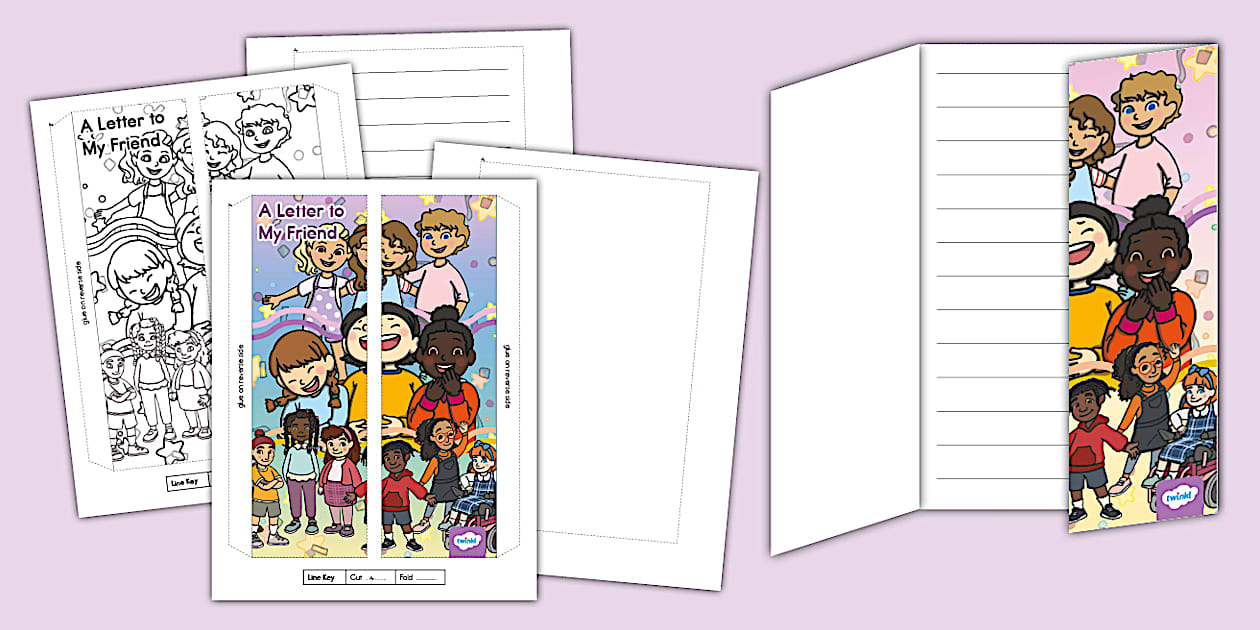 A Letter to My Friend Folding Writing Template Twinkl