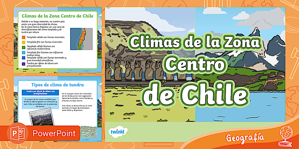 PowerPoint: Climas de la Zona Centro de Chile - Twinkl