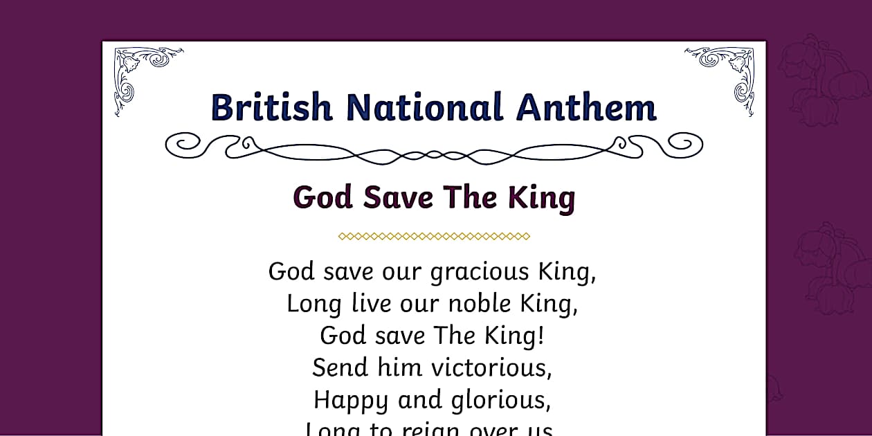 God Save The King Lyrics Poster (teacher made) - Twinkl