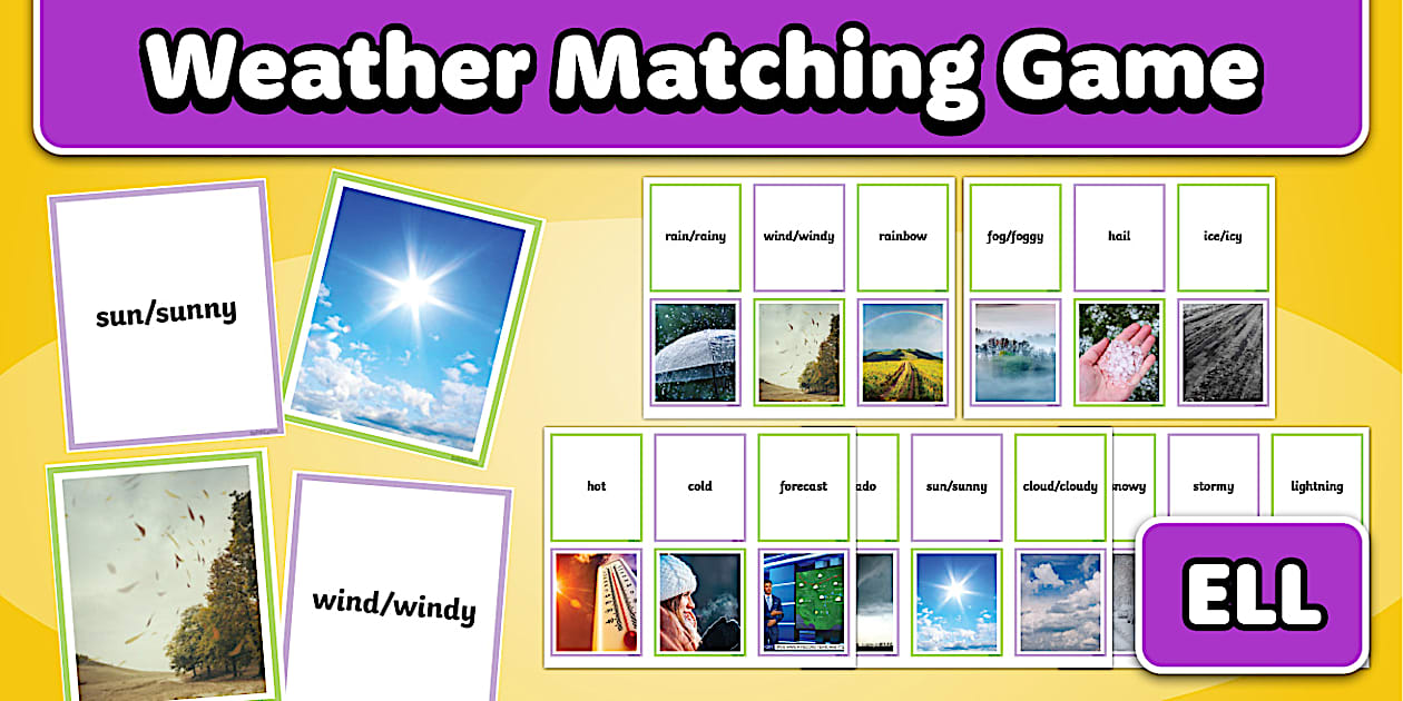 Weather Photo and Word Matching Game for ELL