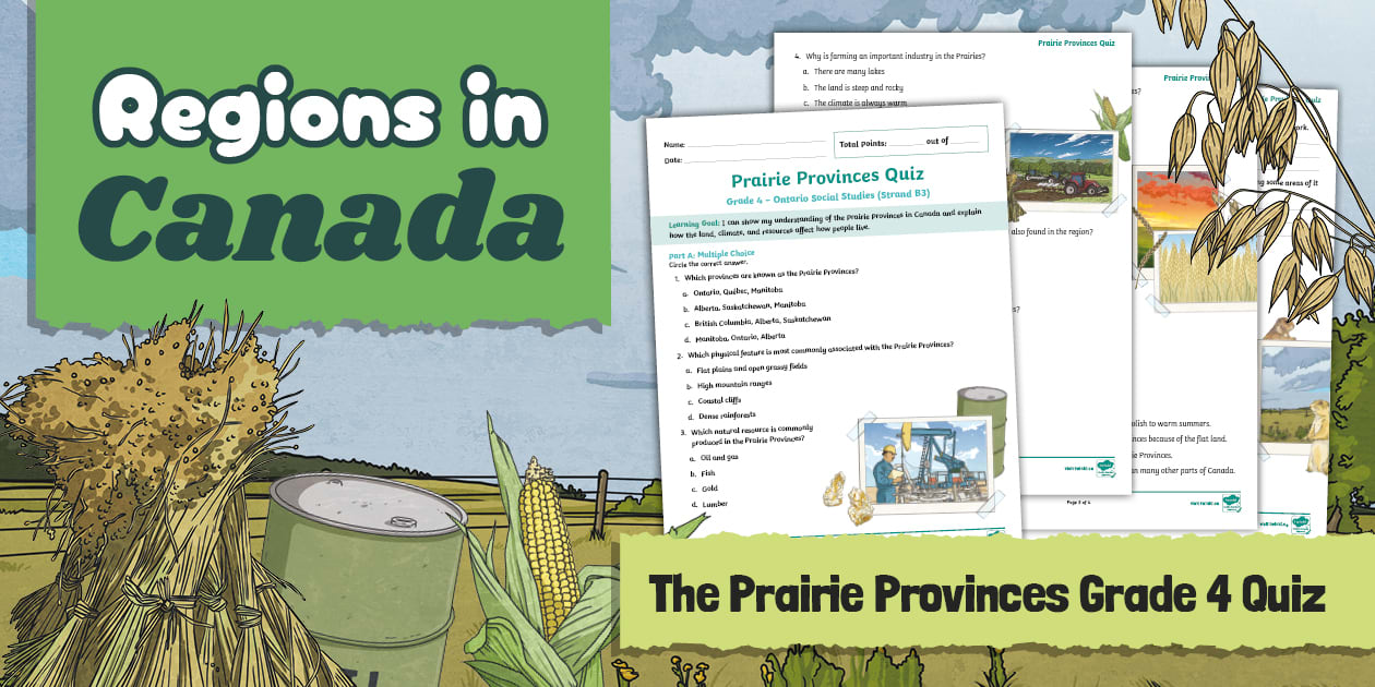 Prairie Test Prairie Provinces Grade 4 Quiz