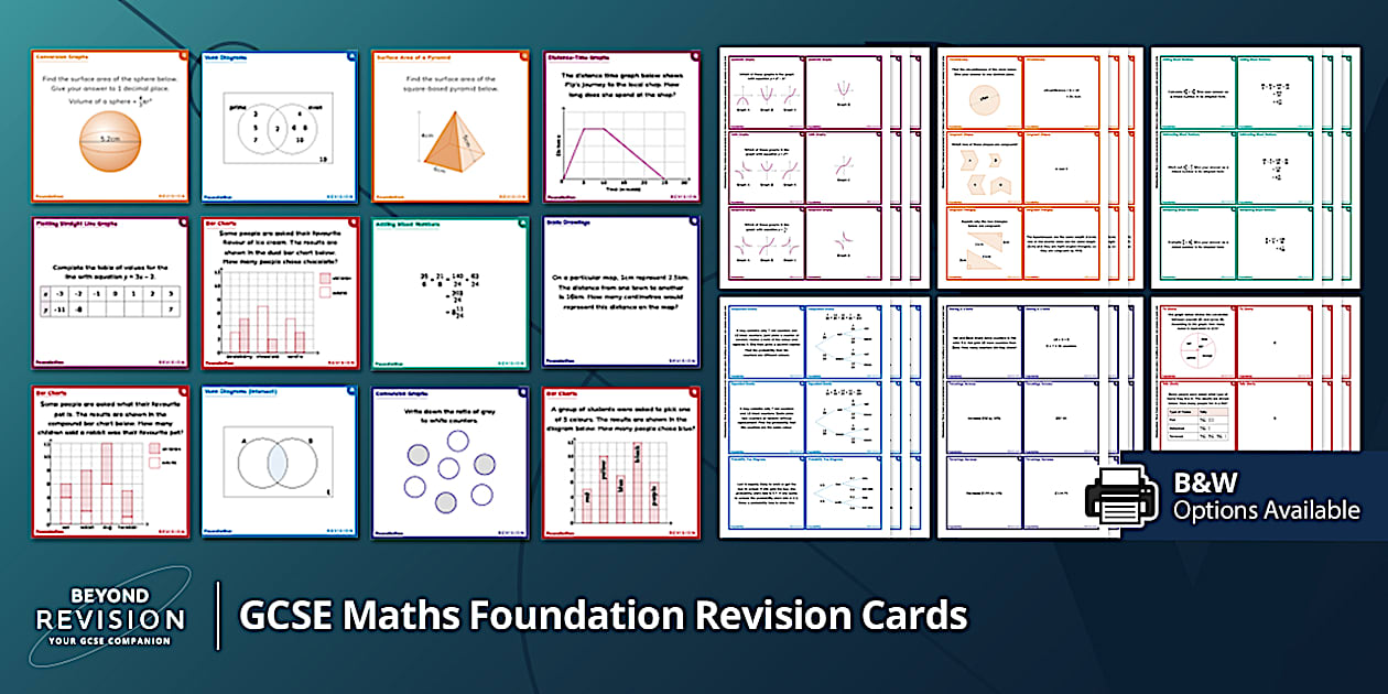 GCSE Maths Foundation Revision Question Flash Cards Twinkl