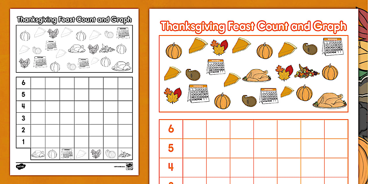 Thanksgiving Graphing Activity Worksheet Resource Twinkl USA