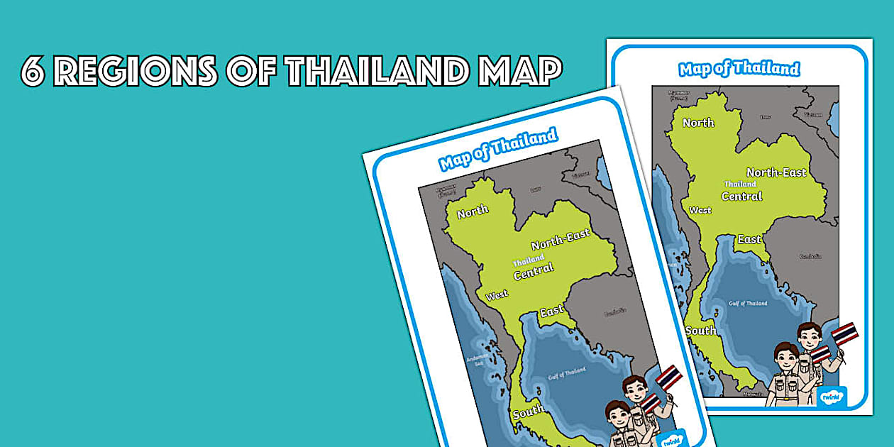 6 Regions of Thailand Map