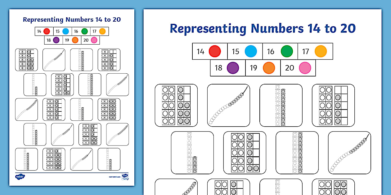 Practic Number 14 👉 Representing Numbers 14-20 Activity | Twinkl - Twinkl