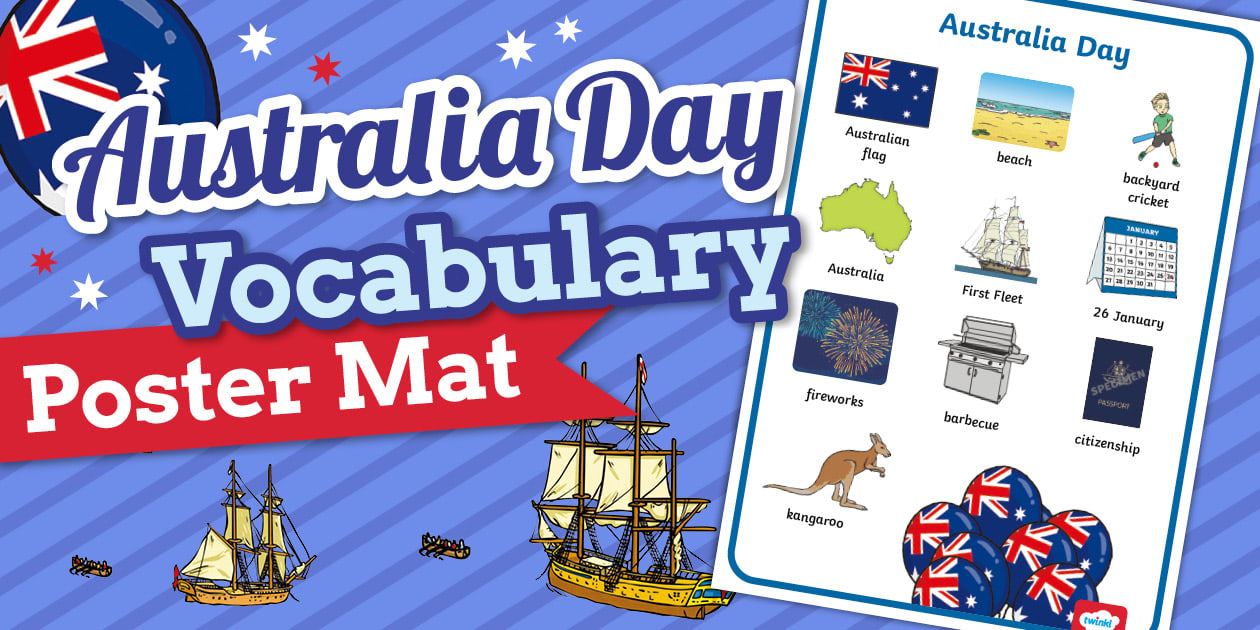 Australia Day Vocabulary Display Poster Years 3 & 4 Display