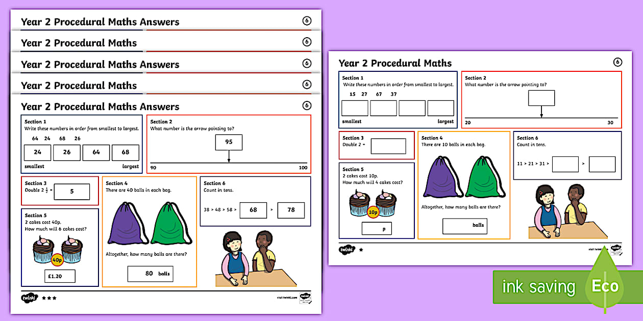 Lower Ability Procedural Year 2 Mat 6 Maths Activity Mats