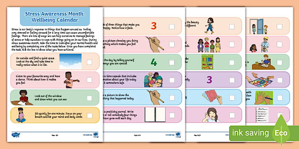 Stress Awareness Month: Wellbeing Calendar