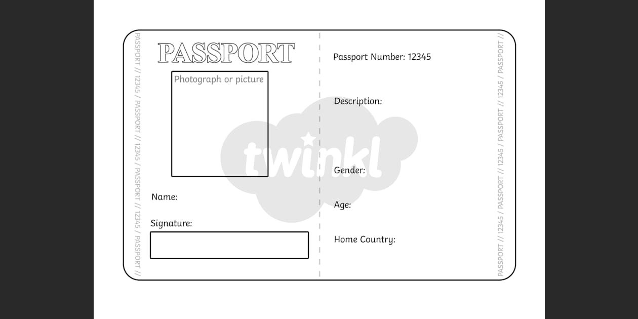blank passport template uk