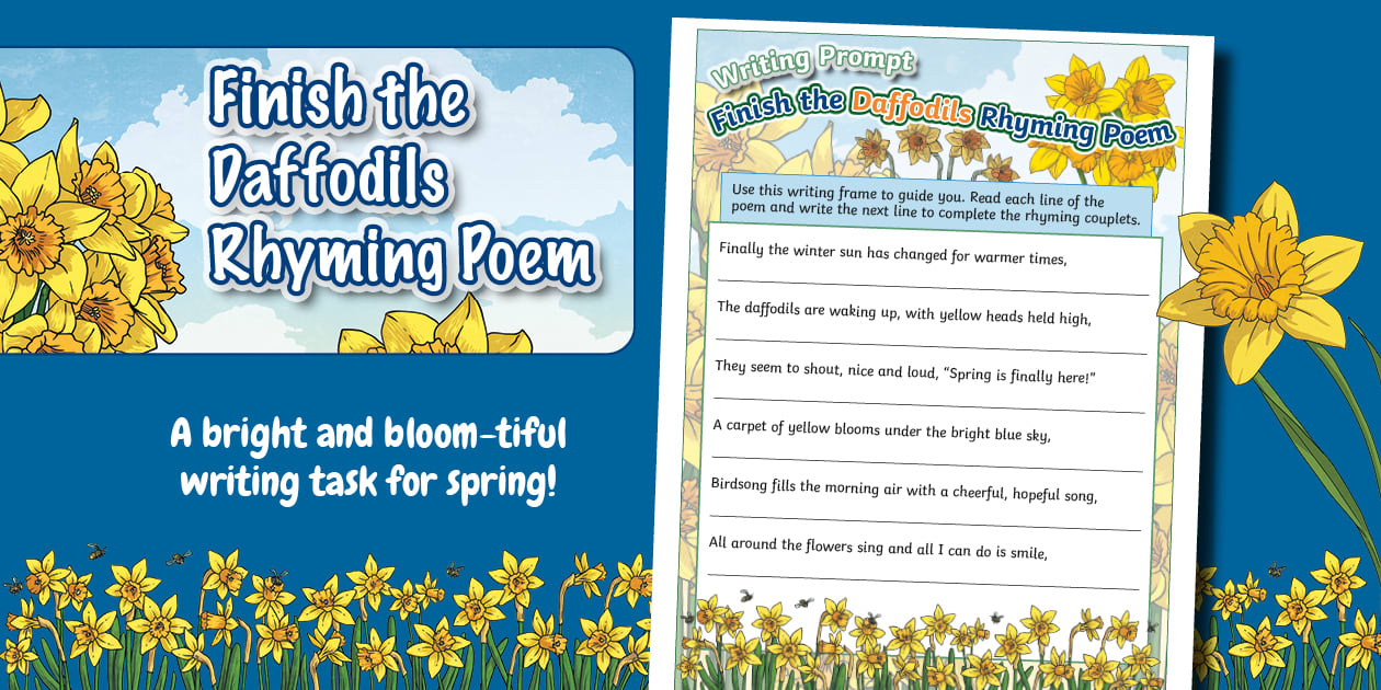 * NEW * Writing Prompt: Finish the Daffodils Rhyming Poem