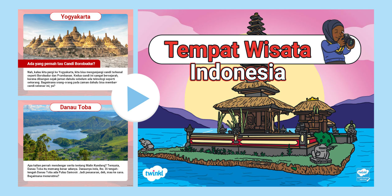 PowerPoint Tempat Tujuan Wisata Indonesia (teacher made)