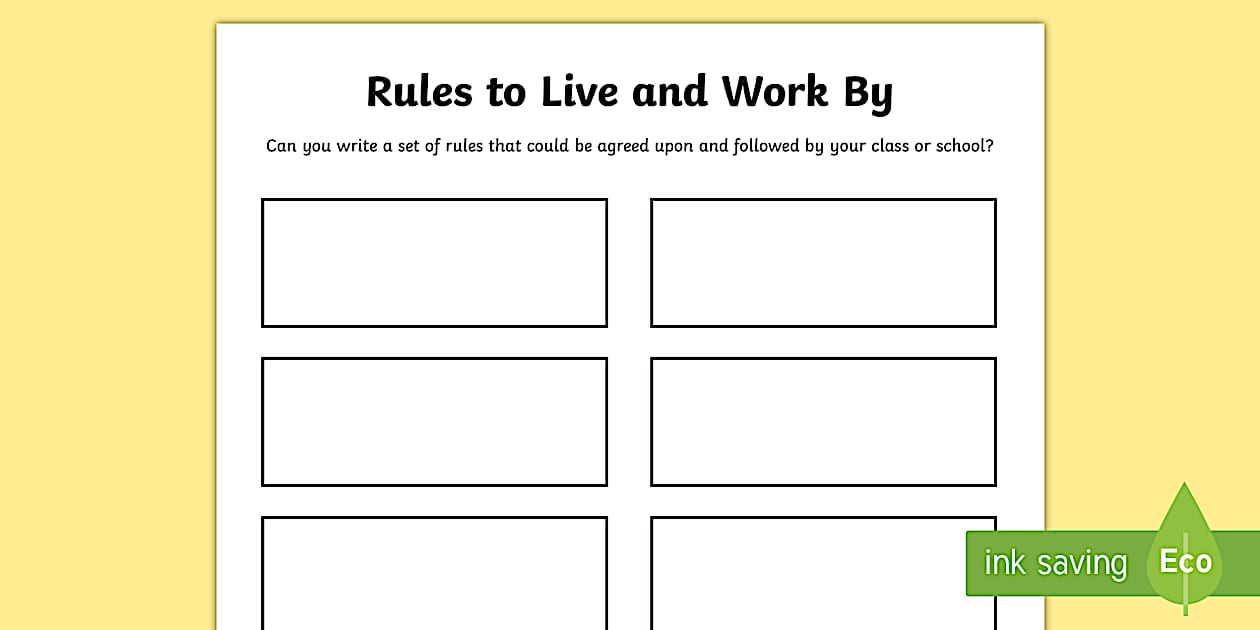 Rules to Live and Work by RE Activity (Hecho por educadores)