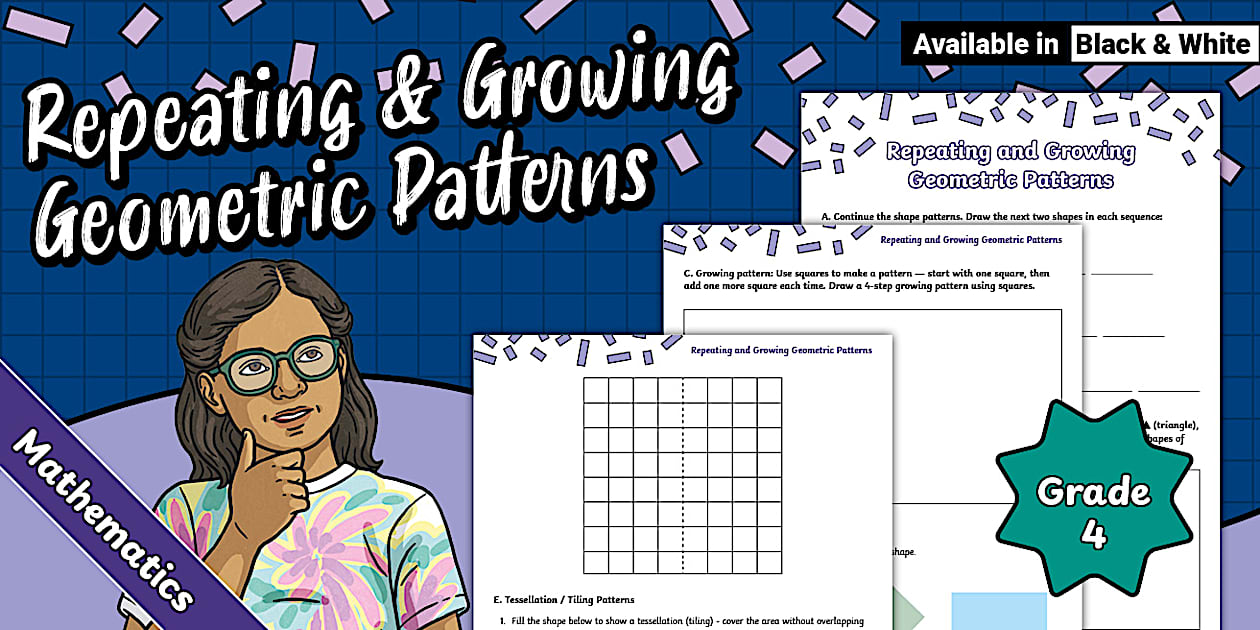 Gr4 Maths-Repeating & Growing Geometric Patterns–Activity Sheet