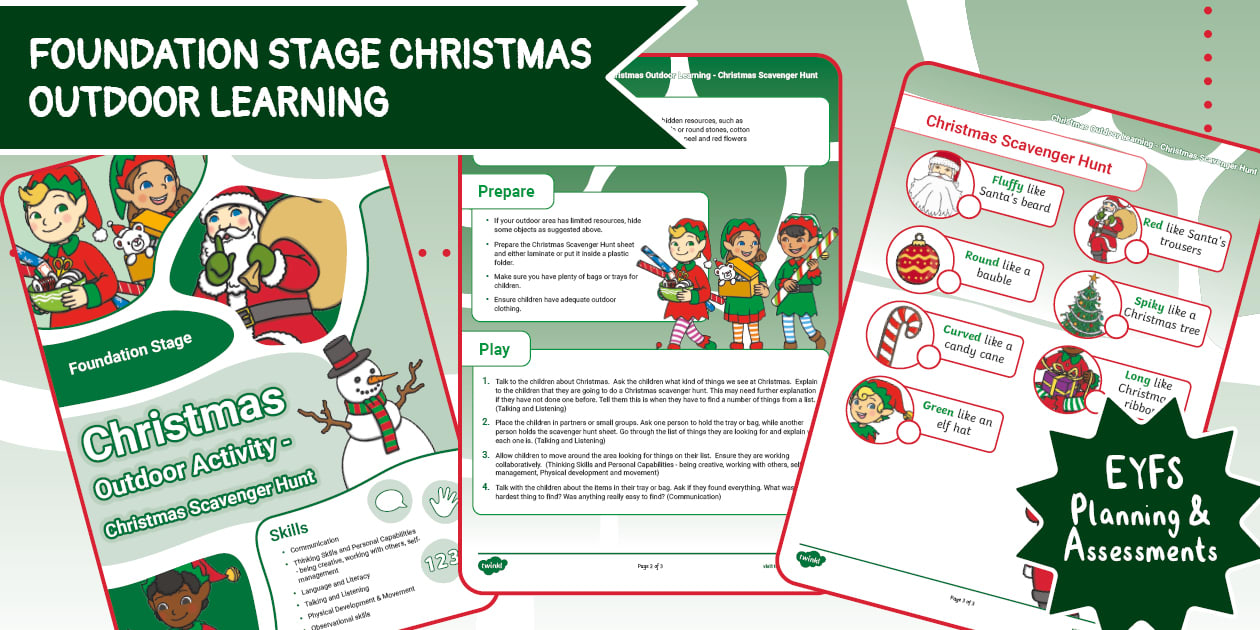 Foundation Stage Outdoor Learning Christmas Scavenger Hunt
