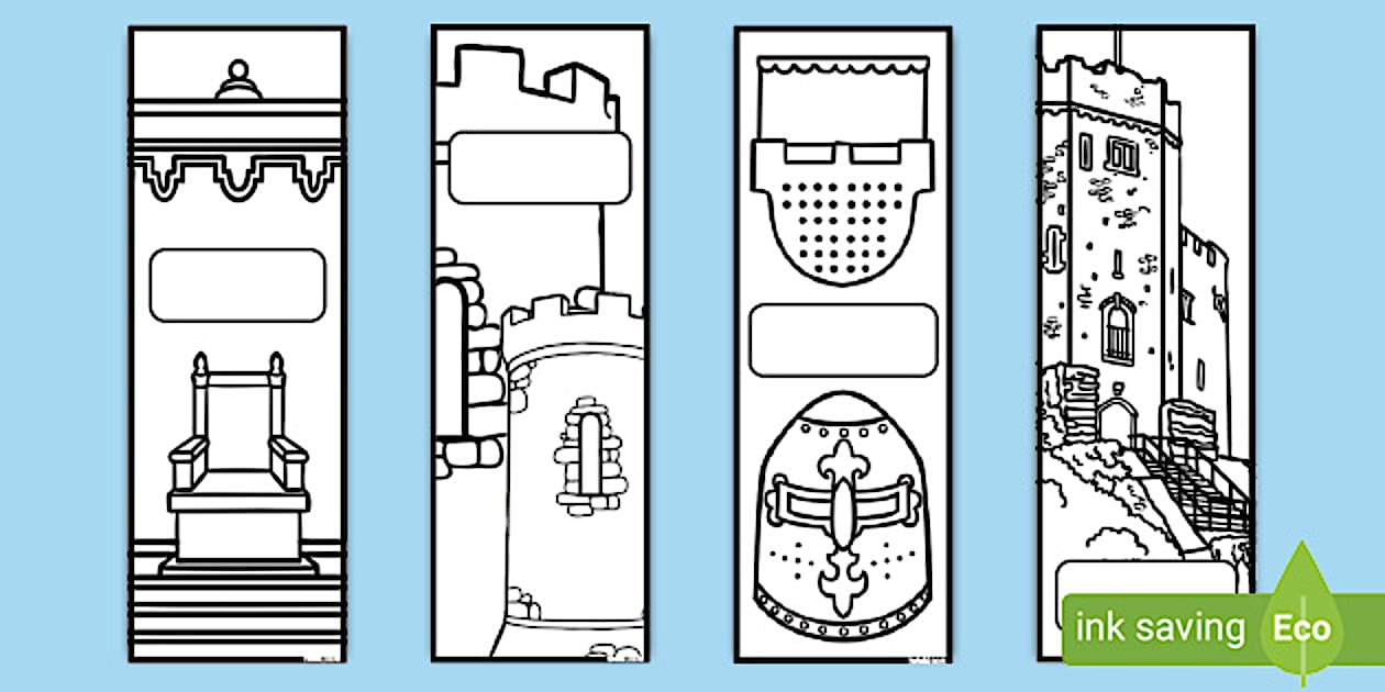 Medieval Bookmarks to Colour - Primary Resources - Twinkl