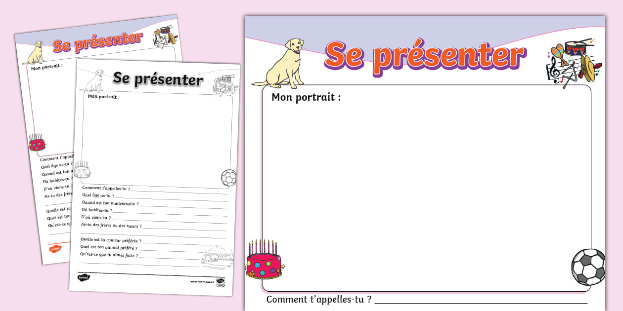 Feuille d'activités : Se présenter - Twinkl
