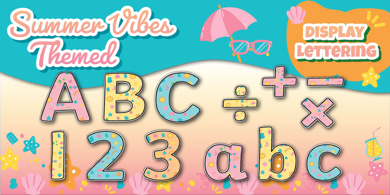 Summer Display Lettering Summer Vibes Themed Display Lettering