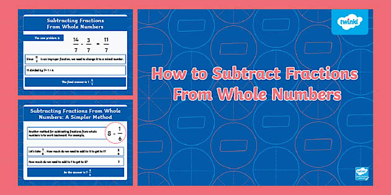 How To Subtract Fractions From Whole Numbers PowerPoint