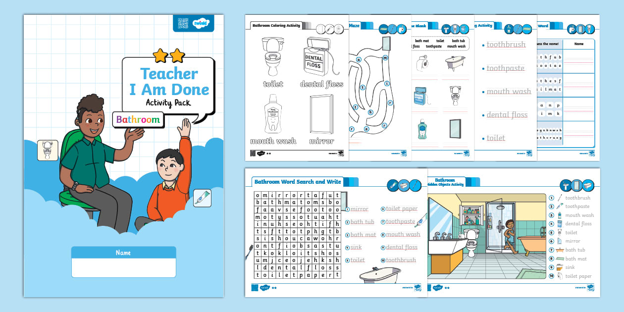Teacher I Am Done Activity Pack | Bathroom | Lv.2