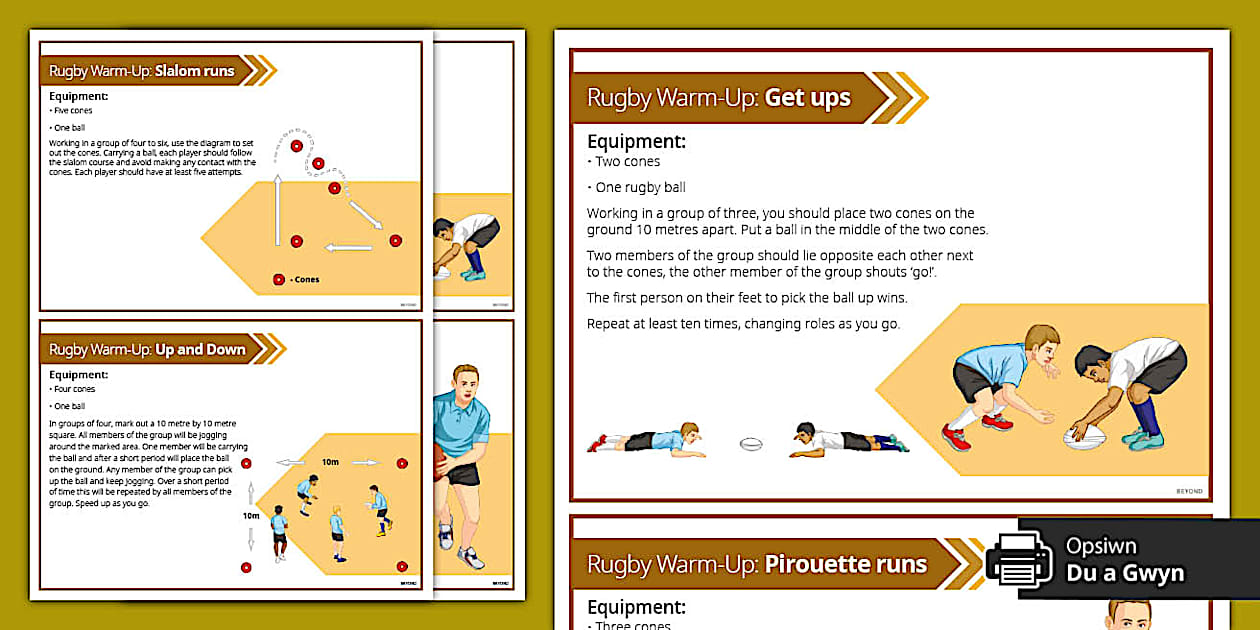 Rugby: General Warm Up Cards (teacher made) - Twinkl