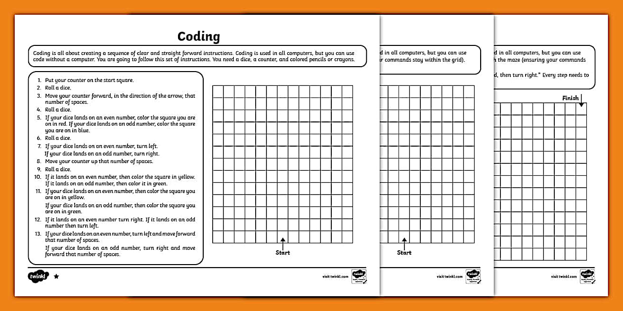 Coding Differentiated Worksheet (teacher made) - Twinkl