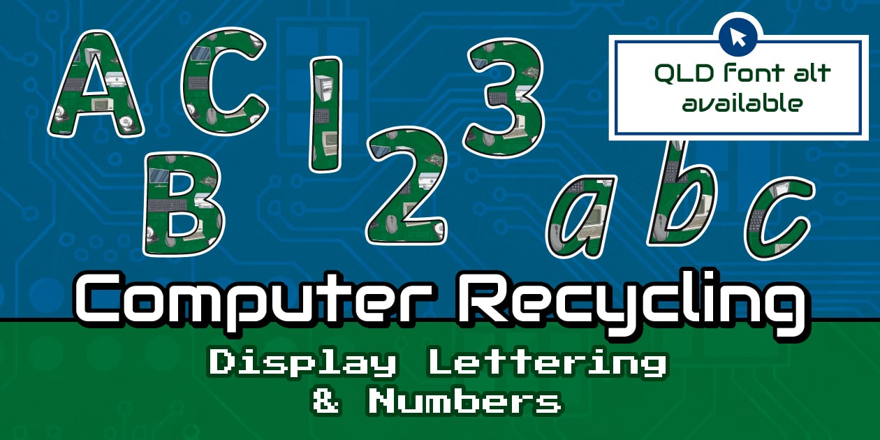 Computer Recycling Display Lettering and Numbers