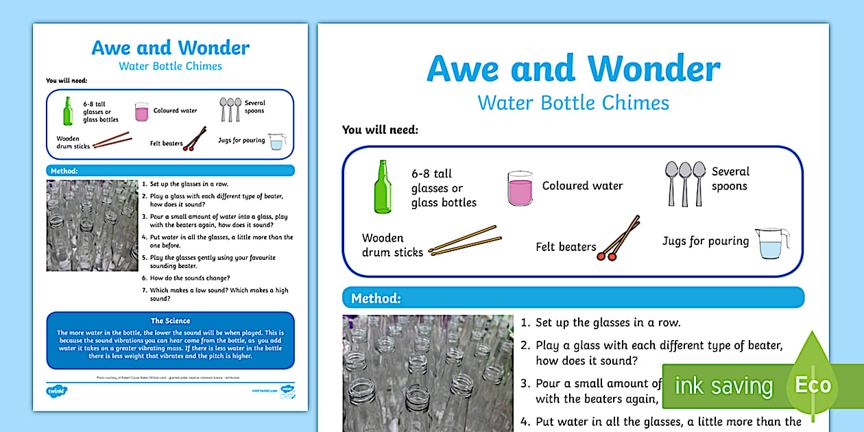 Water Bottle Chimes Awe and Wonder Science Activity - science