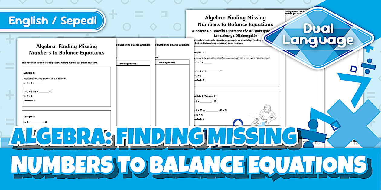 Grade 7 Maths Algebra Finding Missing Numbers
