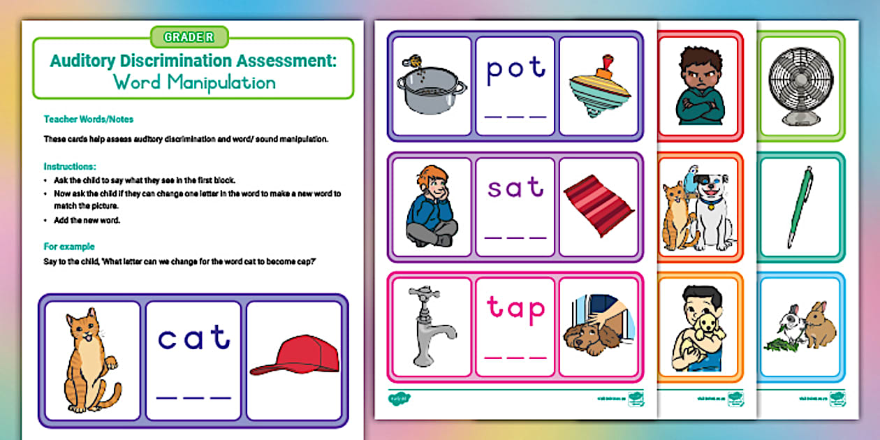 Grade R Auditory Discrimination Assessment Manipulation