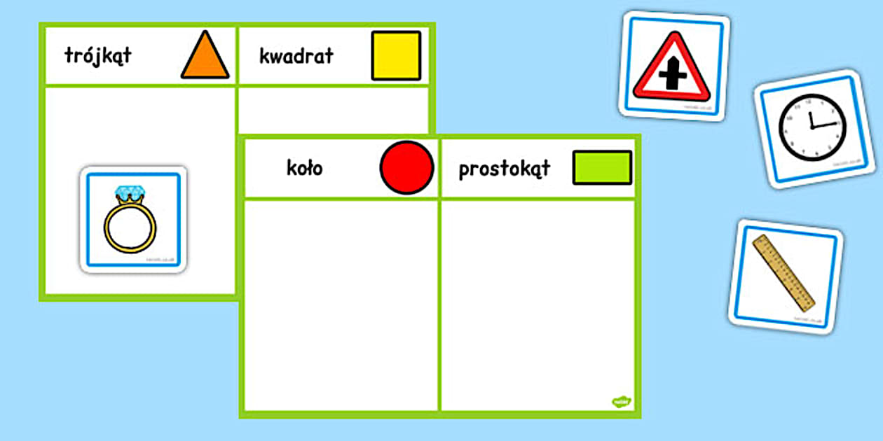 Black and White 2D Shape Sorting Activity Polish - Twinkl
