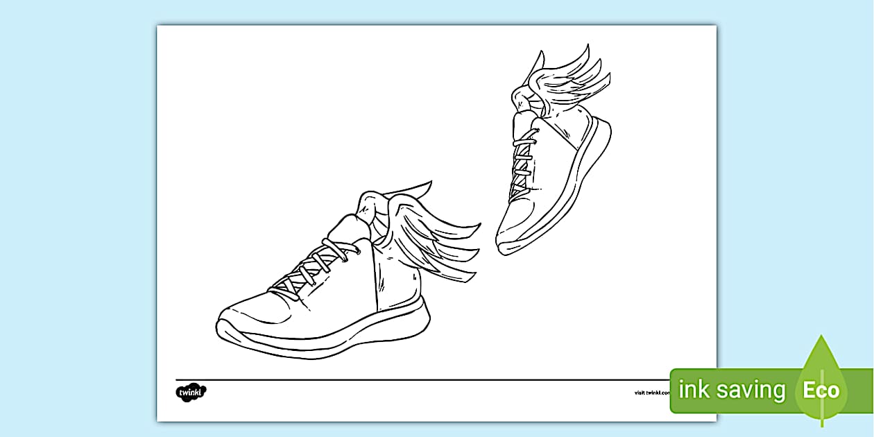 Shoes with Wings Colouring Sheet – Colouring – Twinkl