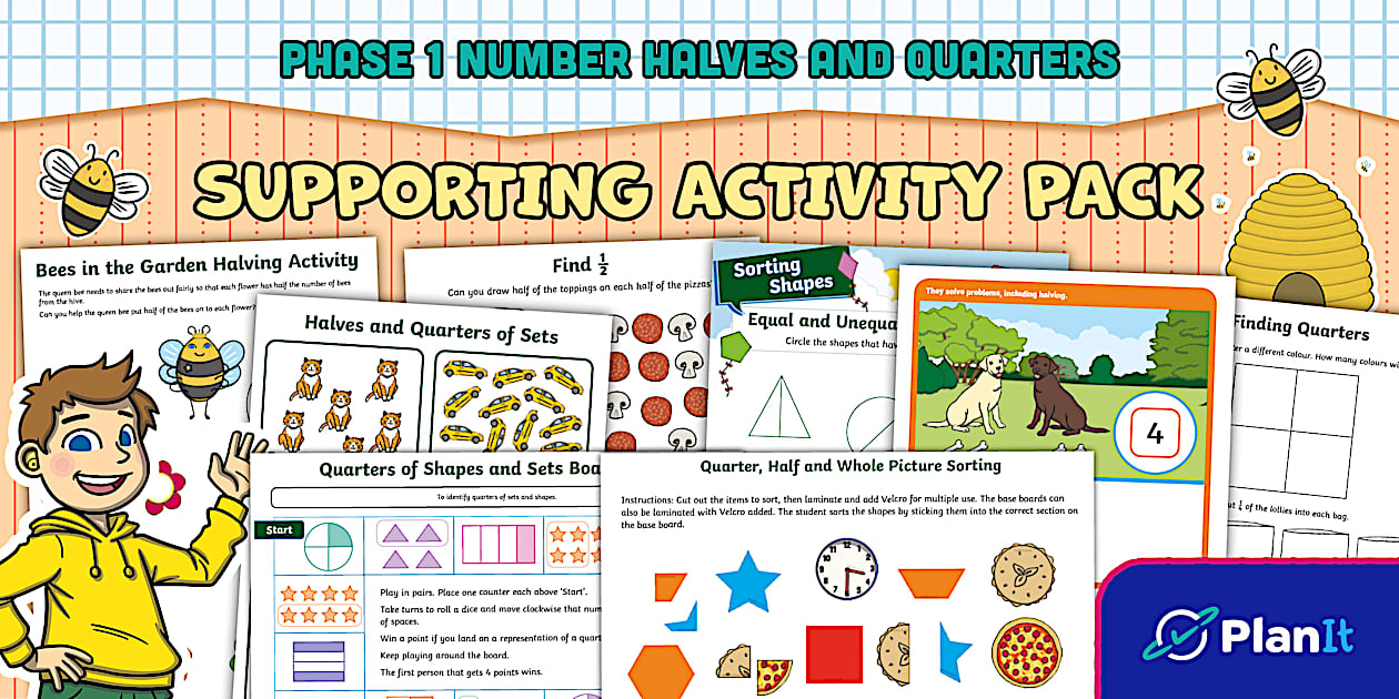 Year 1 Halves and Quarters Activity Pack