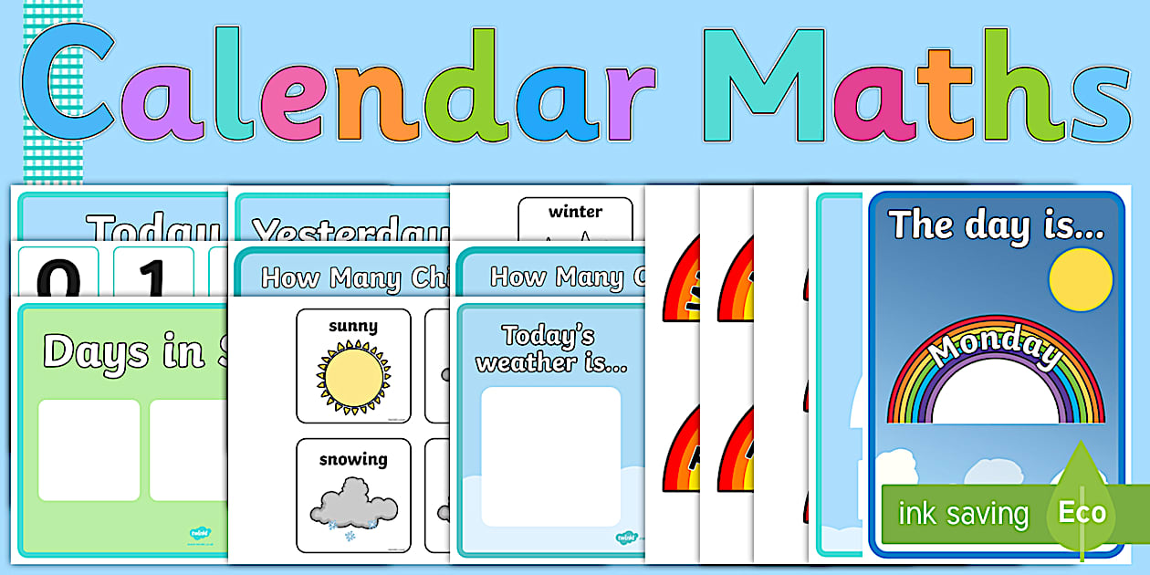 👉 Ready Made Calendar Maths Display Pack Twinkl