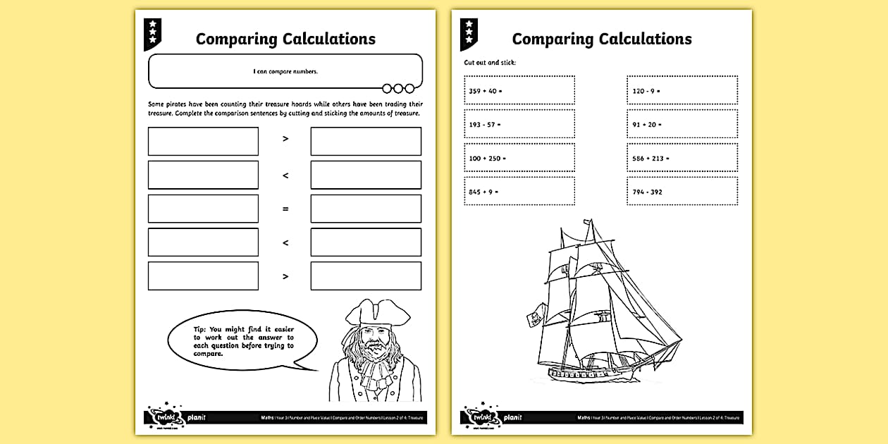Comparing Calculations Worksheet / Worksheet - Twinkl