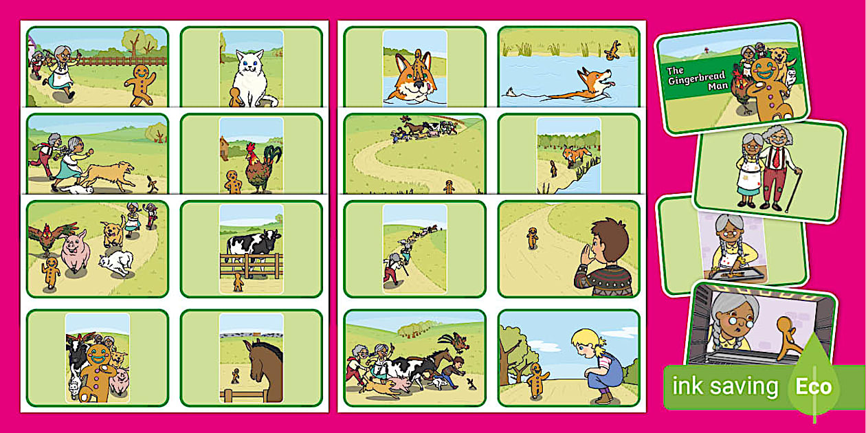Editable The Gingerbread Man Story Sequencing Cards - Twinkl