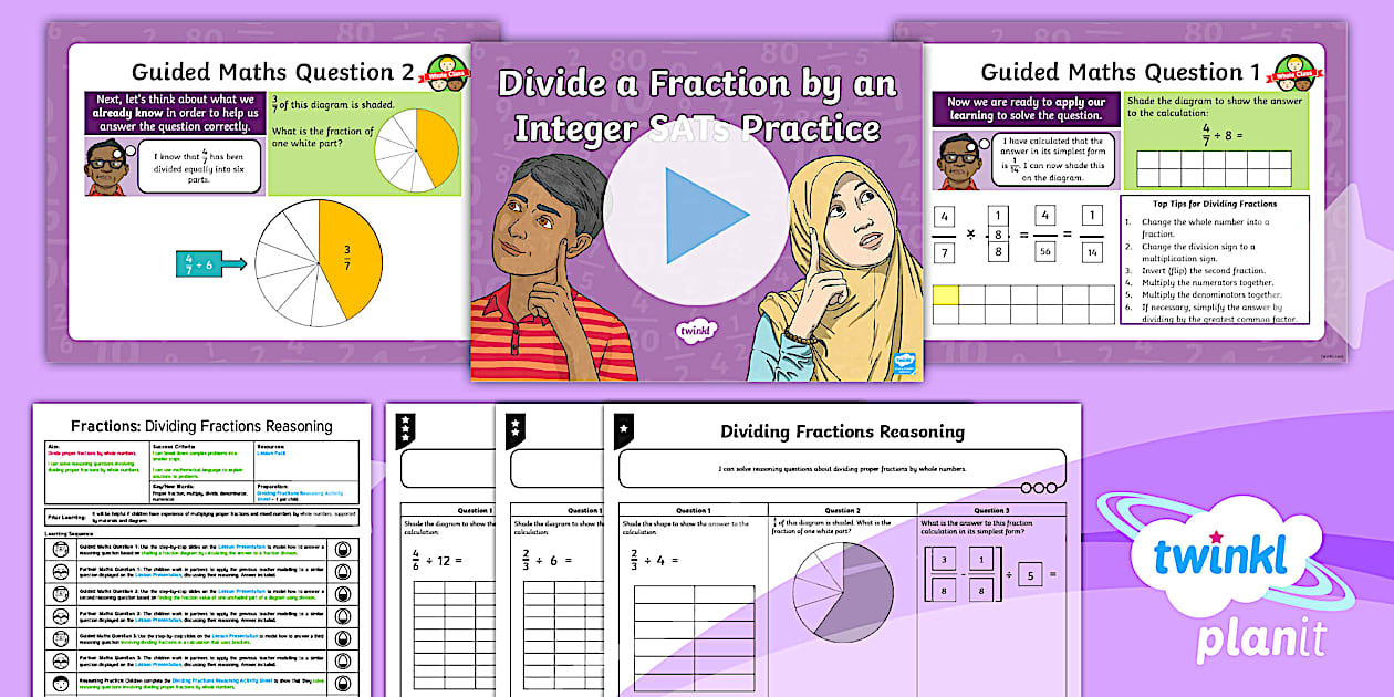 Planit Maths Y6 Fractions Dividing Fractions 3 Lesson Pack