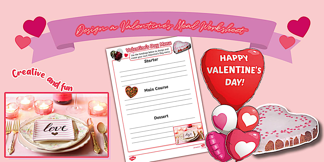 Design a Valentine's Meal Worksheet