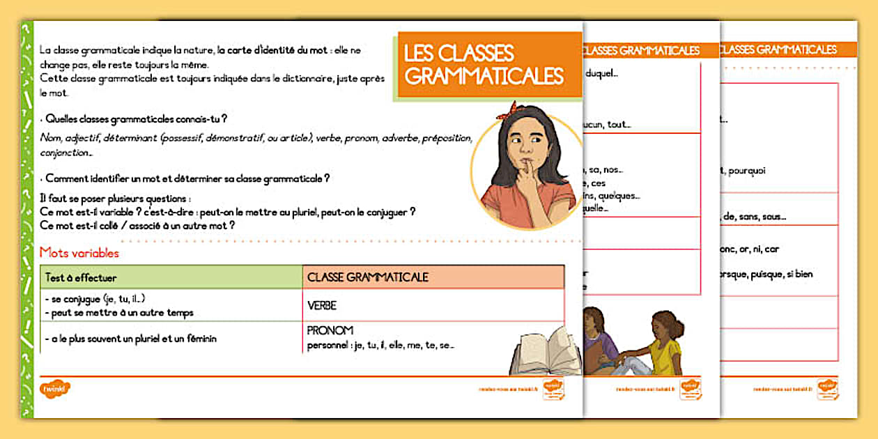 #7038747 - Les classes grammaticales (teacher made) - Twinkl