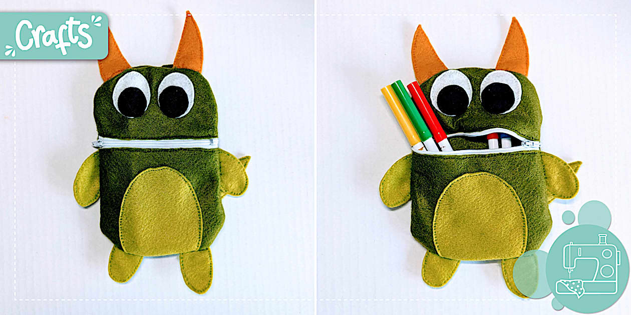 Monster Pencil Case Sewing Pattern | Back to School Crafts